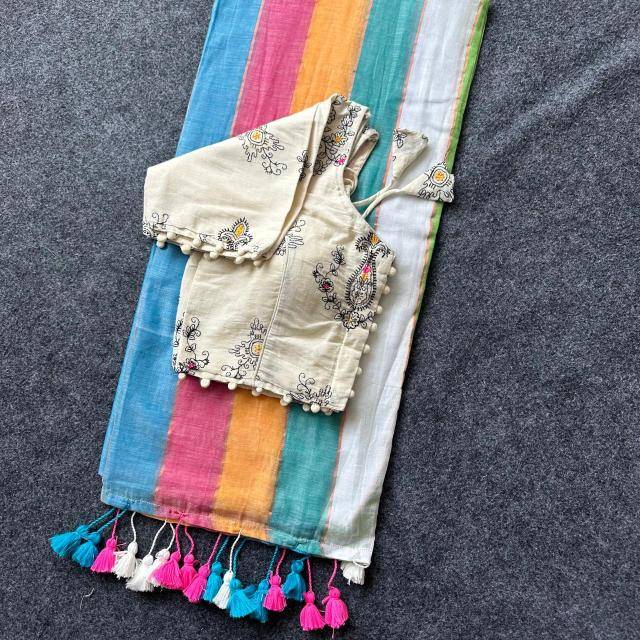 Blousewala mal cotton Sarees wholesale online shopping